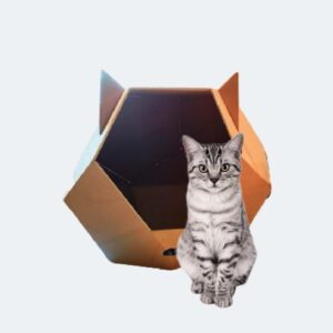 caseta de gatos hecha de madera