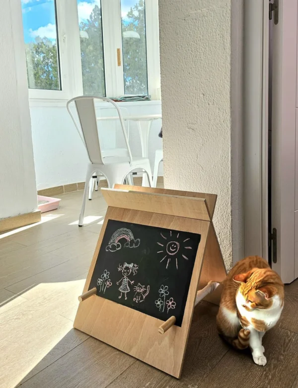 Artistic Chalkboard Cat House | Modern Plywood Teepee with Hammock/Bed | AnimalDeLux - Image 6