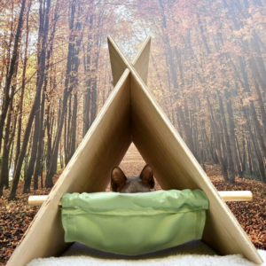 Teepee, Pet House, Hammock, Cat Bed, Mobile, Pet Bed, Cat accessories, wood, customised, handcrafted, made in Spain, Pet Furniture, pet supplies, Cat house, caseta de gato, cama de gato hecha de madera