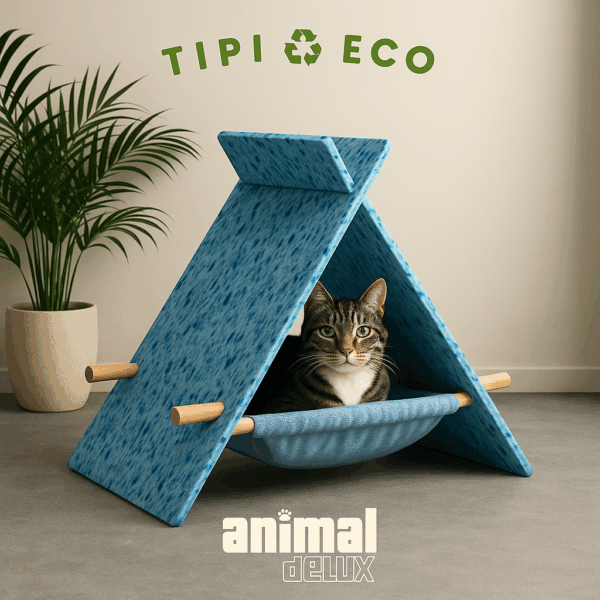 Tipi Eco: Recycled Plastic Cat Teepee with Bed - Image 2