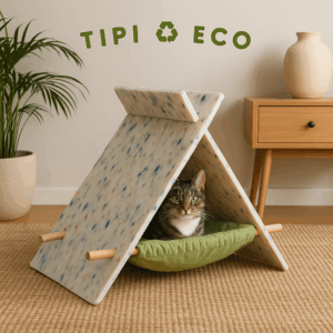 Tipi Eco: Recycled Plastic Cat Teepee with Bed